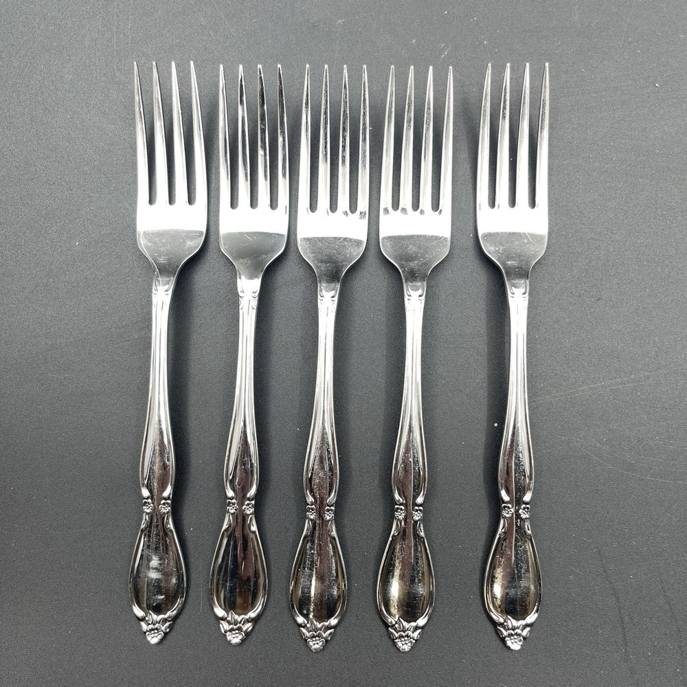 Oneida Community Chantelaine Stainless Dinner Forks Lot of 5 Replacement
